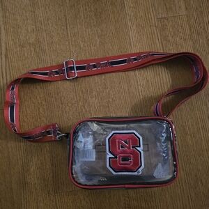 Clear Red Trim Men Bag